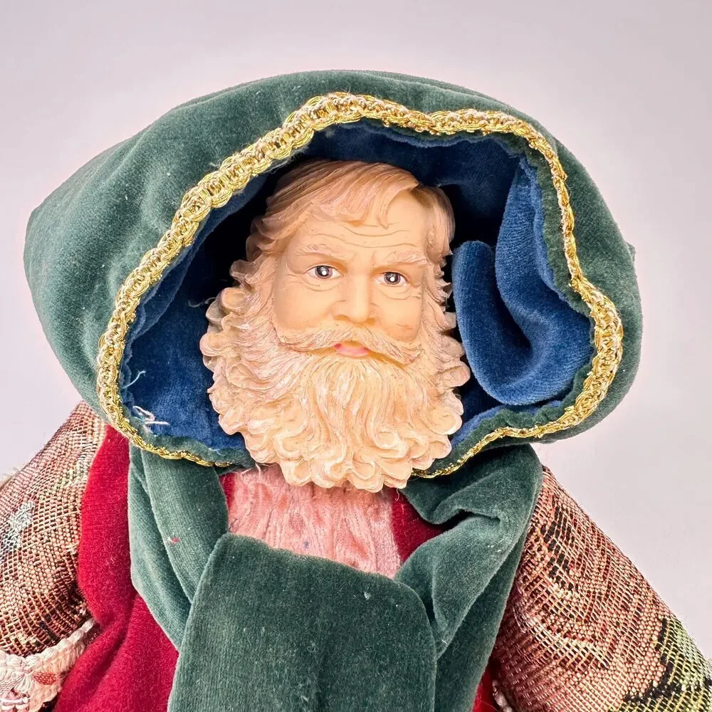 Vintage RR Roman Father Christmas Santa Claus Tree Topper Velvet Robe 15